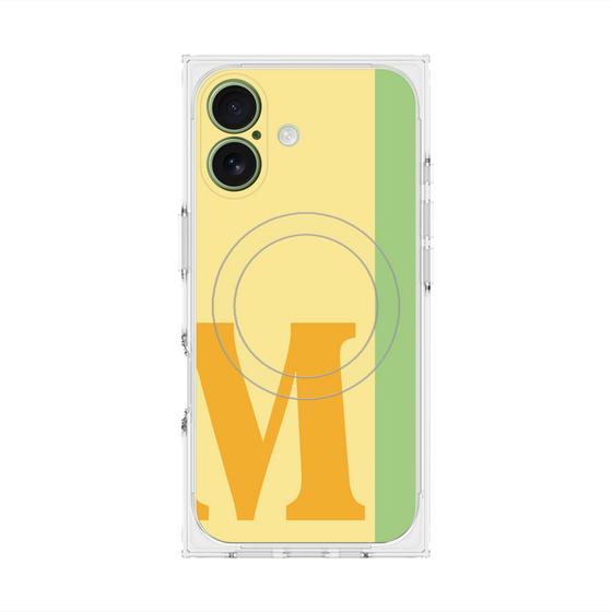 プレミアムスクエアケース with MagSafe［ オリジナル - initial color line - M yellow ］