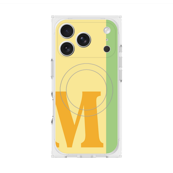 プレミアムスクエアケース with MagSafe［ オリジナル - initial color line - M yellow ］