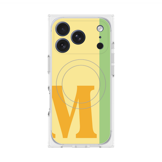 プレミアムスクエアケース with MagSafe［ オリジナル - initial color line - M yellow ］