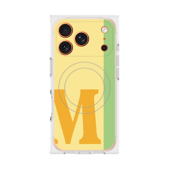 プレミアムスクエアケース with MagSafe［ オリジナル - initial color line - M yellow ］