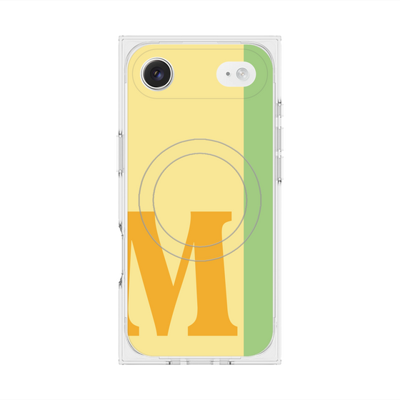 プレミアムスクエアケース with MagSafe［ オリジナル - initial color line - M yellow ］