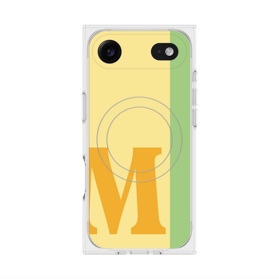 プレミアムスクエアケース with MagSafe［ オリジナル - initial color line - M yellow ］