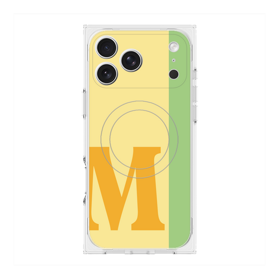 プレミアムスクエアケース with MagSafe［ オリジナル - initial color line - M yellow ］