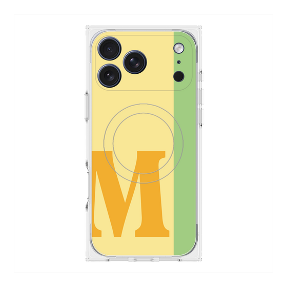 プレミアムスクエアケース with MagSafe［ オリジナル - initial color line - M yellow ］