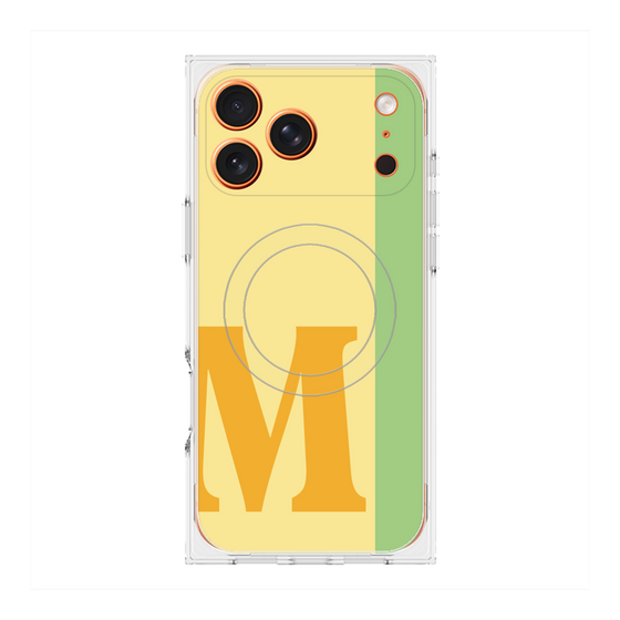 プレミアムスクエアケース with MagSafe［ オリジナル - initial color line - M yellow ］