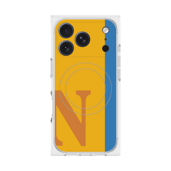 プレミアムスクエアケース with MagSafe［ オリジナル - initial color line - N orange ］