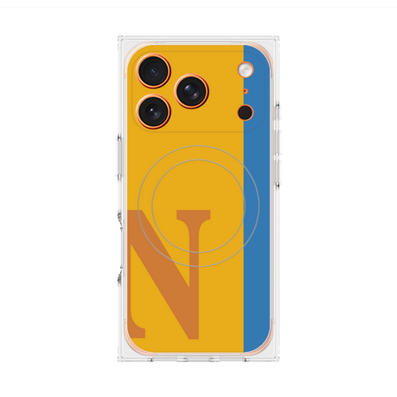 プレミアムスクエアケース with MagSafe［ オリジナル - initial color line - N orange ］