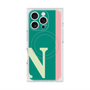 プレミアムスクエアケース with MagSafe［ オリジナル - initial color line - N green ］