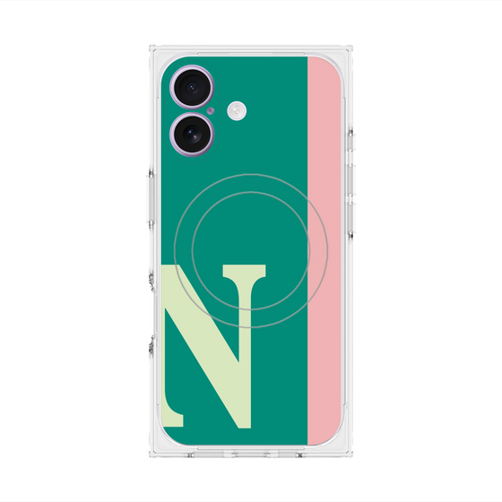 プレミアムスクエアケース with MagSafe［ オリジナル - initial color line - N green ］