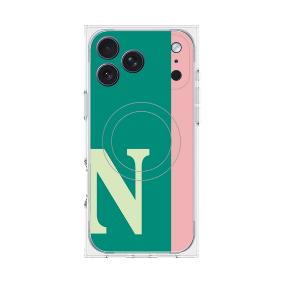 プレミアムスクエアケース with MagSafe［ オリジナル - initial color line - N green ］