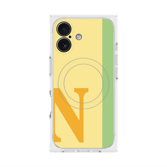 プレミアムスクエアケース with MagSafe［ オリジナル - initial color line - N yellow ］