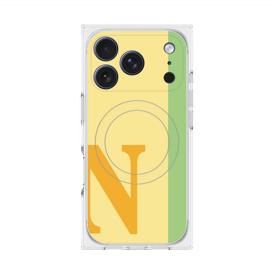 プレミアムスクエアケース with MagSafe［ オリジナル - initial color line - N yellow ］