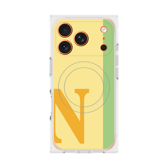 プレミアムスクエアケース with MagSafe［ オリジナル - initial color line - N yellow ］