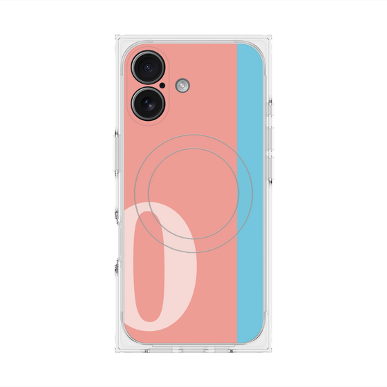 プレミアムスクエアケース with MagSafe［ オリジナル - initial color line - O pink ］