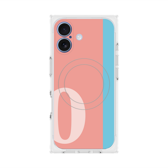 プレミアムスクエアケース with MagSafe［ オリジナル - initial color line - O pink ］