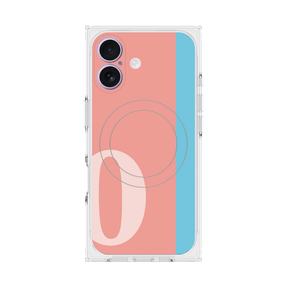 プレミアムスクエアケース with MagSafe［ オリジナル - initial color line - O pink ］