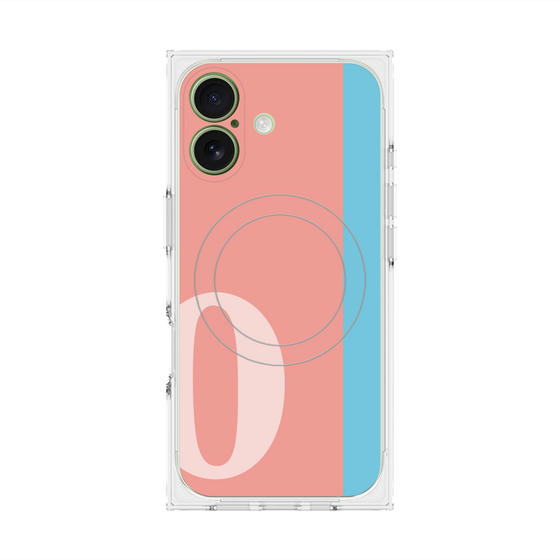 プレミアムスクエアケース with MagSafe［ オリジナル - initial color line - O pink ］