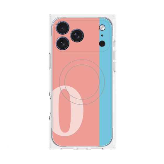 プレミアムスクエアケース with MagSafe［ オリジナル - initial color line - O pink ］
