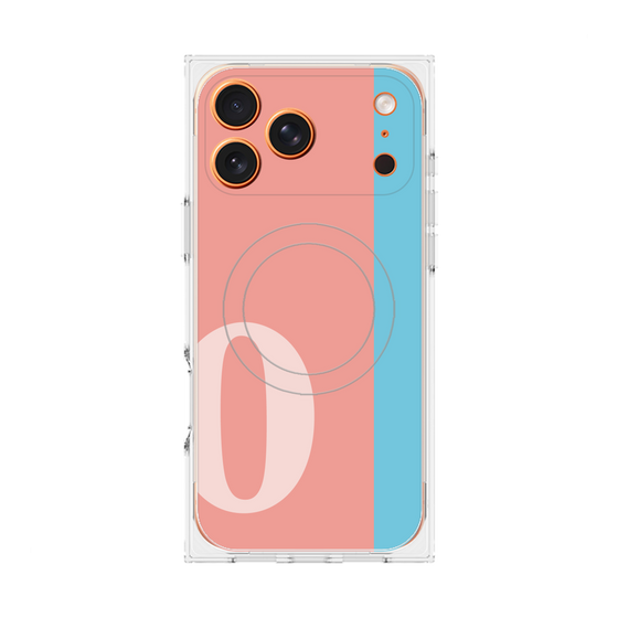 プレミアムスクエアケース with MagSafe［ オリジナル - initial color line - O pink ］