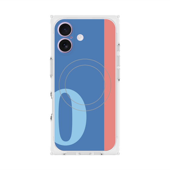 プレミアムスクエアケース with MagSafe［ オリジナル - initial color line - O blue ］