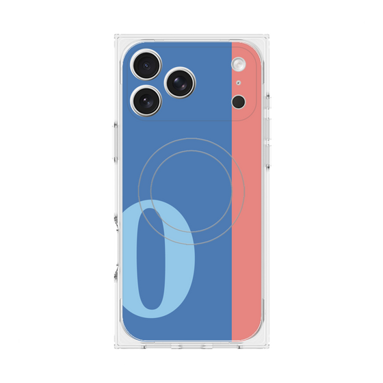 プレミアムスクエアケース with MagSafe［ オリジナル - initial color line - O blue ］