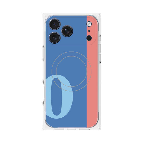 プレミアムスクエアケース with MagSafe［ オリジナル - initial color line - O blue ］