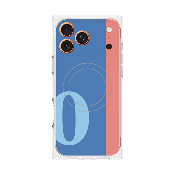 プレミアムスクエアケース with MagSafe［ オリジナル - initial color line - O blue ］