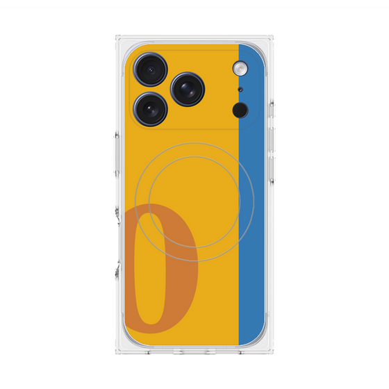 プレミアムスクエアケース with MagSafe［ オリジナル - initial color line - O orange ］