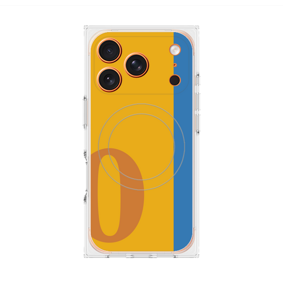プレミアムスクエアケース with MagSafe［ オリジナル - initial color line - O orange ］