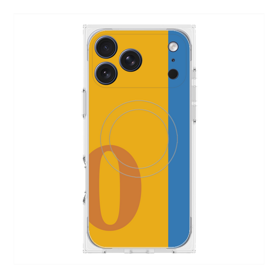 プレミアムスクエアケース with MagSafe［ オリジナル - initial color line - O orange ］