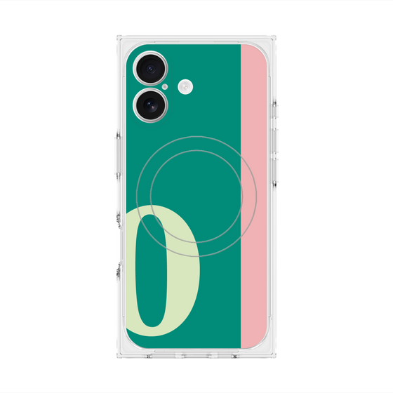 プレミアムスクエアケース with MagSafe［ オリジナル - initial color line - O green ］