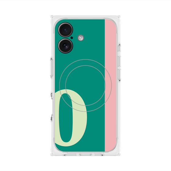 プレミアムスクエアケース with MagSafe［ オリジナル - initial color line - O green ］