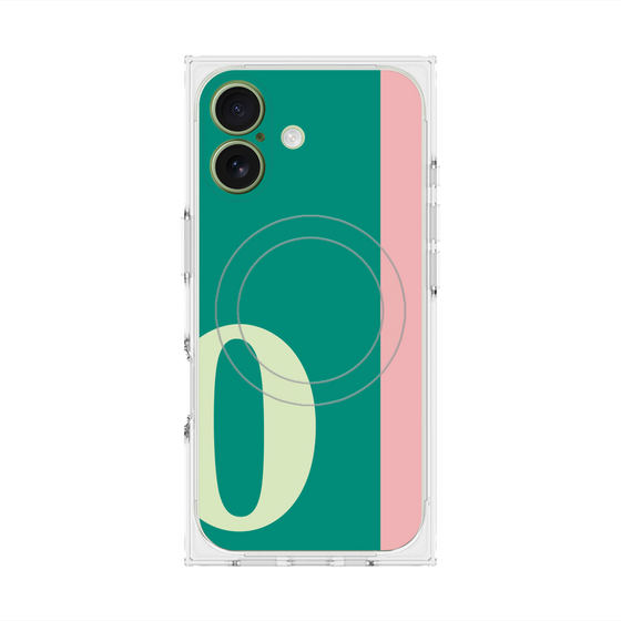 プレミアムスクエアケース with MagSafe［ オリジナル - initial color line - O green ］