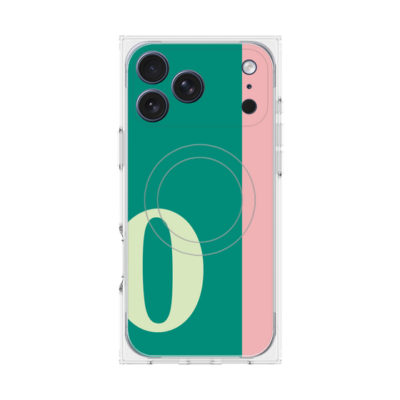 プレミアムスクエアケース with MagSafe［ オリジナル - initial color line - O green ］