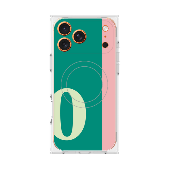 プレミアムスクエアケース with MagSafe［ オリジナル - initial color line - O green ］