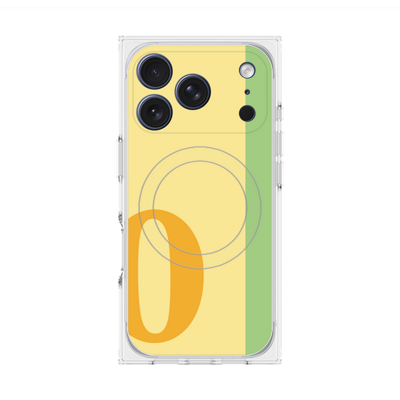 プレミアムスクエアケース with MagSafe［ オリジナル - initial color line - O yellow ］