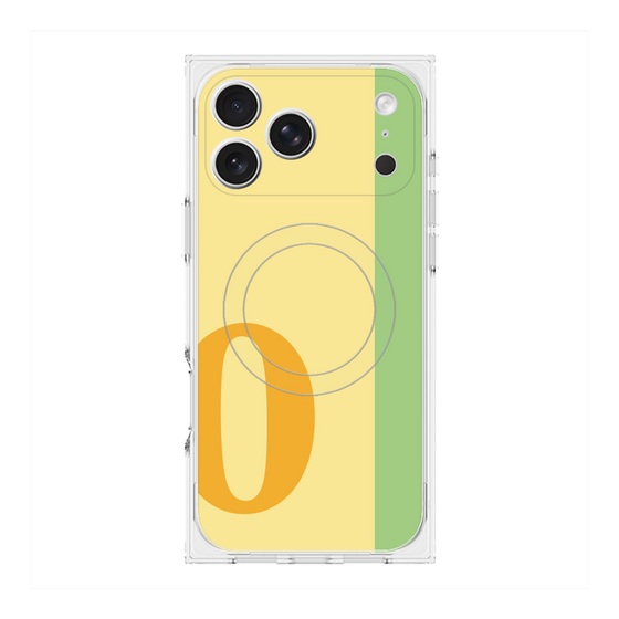 プレミアムスクエアケース with MagSafe［ オリジナル - initial color line - O yellow ］