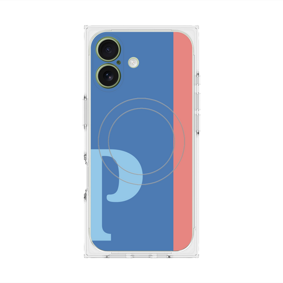 プレミアムスクエアケース with MagSafe［ オリジナル - initial color line - P blue ］