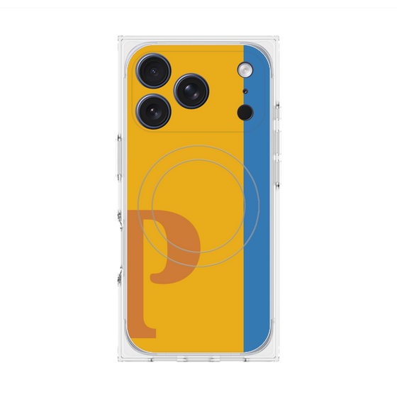 プレミアムスクエアケース with MagSafe［ オリジナル - initial color line - P orange ］