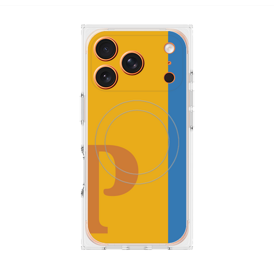 プレミアムスクエアケース with MagSafe［ オリジナル - initial color line - P orange ］