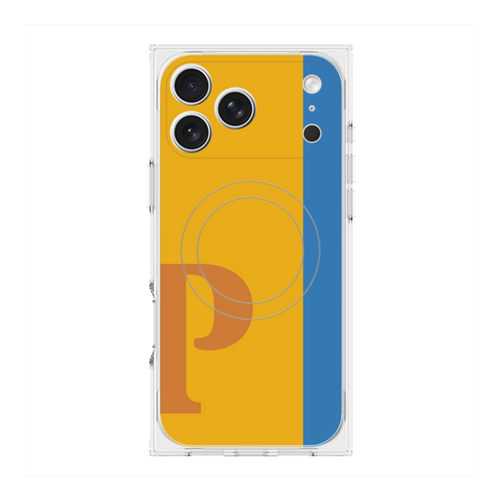 プレミアムスクエアケース with MagSafe［ オリジナル - initial color line - P orange ］