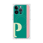 プレミアムスクエアケース with MagSafe［ オリジナル - initial color line - P green ］