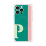 プレミアムスクエアケース with MagSafe［ オリジナル - initial color line - P green ］