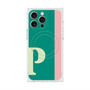 プレミアムスクエアケース with MagSafe［ オリジナル - initial color line - P green ］