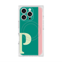 プレミアムスクエアケース with MagSafe［ オリジナル - initial color line - P green ］
