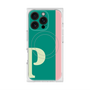 プレミアムスクエアケース with MagSafe［ オリジナル - initial color line - P green ］