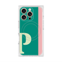 プレミアムスクエアケース with MagSafe［ オリジナル - initial color line - P green ］