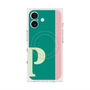 プレミアムスクエアケース with MagSafe［ オリジナル - initial color line - P green ］