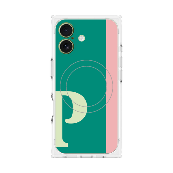 プレミアムスクエアケース with MagSafe［ オリジナル - initial color line - P green ］