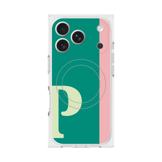 プレミアムスクエアケース with MagSafe［ オリジナル - initial color line - P green ］